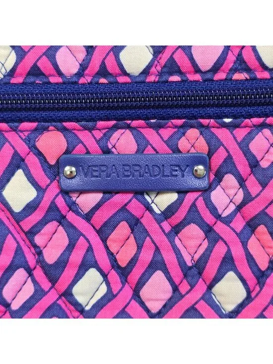 Vera Bradley Cataline Small Crossbody Bag Pink & Purple Diamond Adjustable Strap - Picture 2 of 6